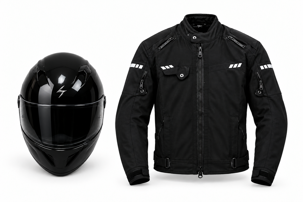 Équipements Moto. Casque/Veste/Gants
